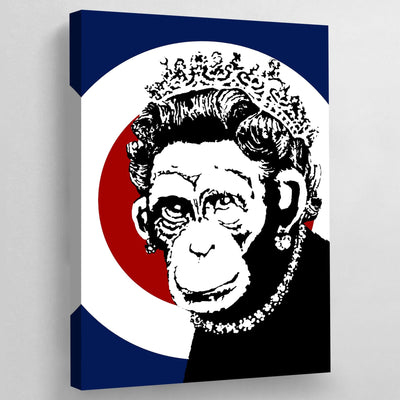 Tableau Banksy Monkey Queen - The Art Avenue