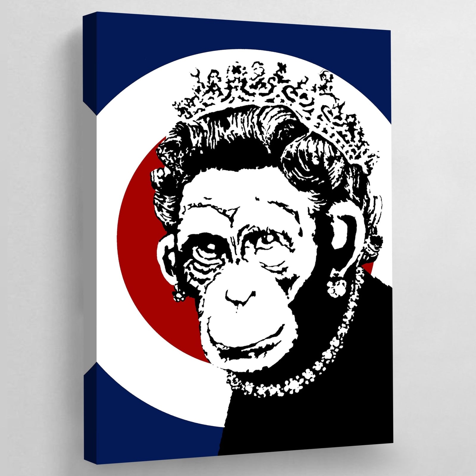 Tableau Banksy Monkey Queen - The Art Avenue