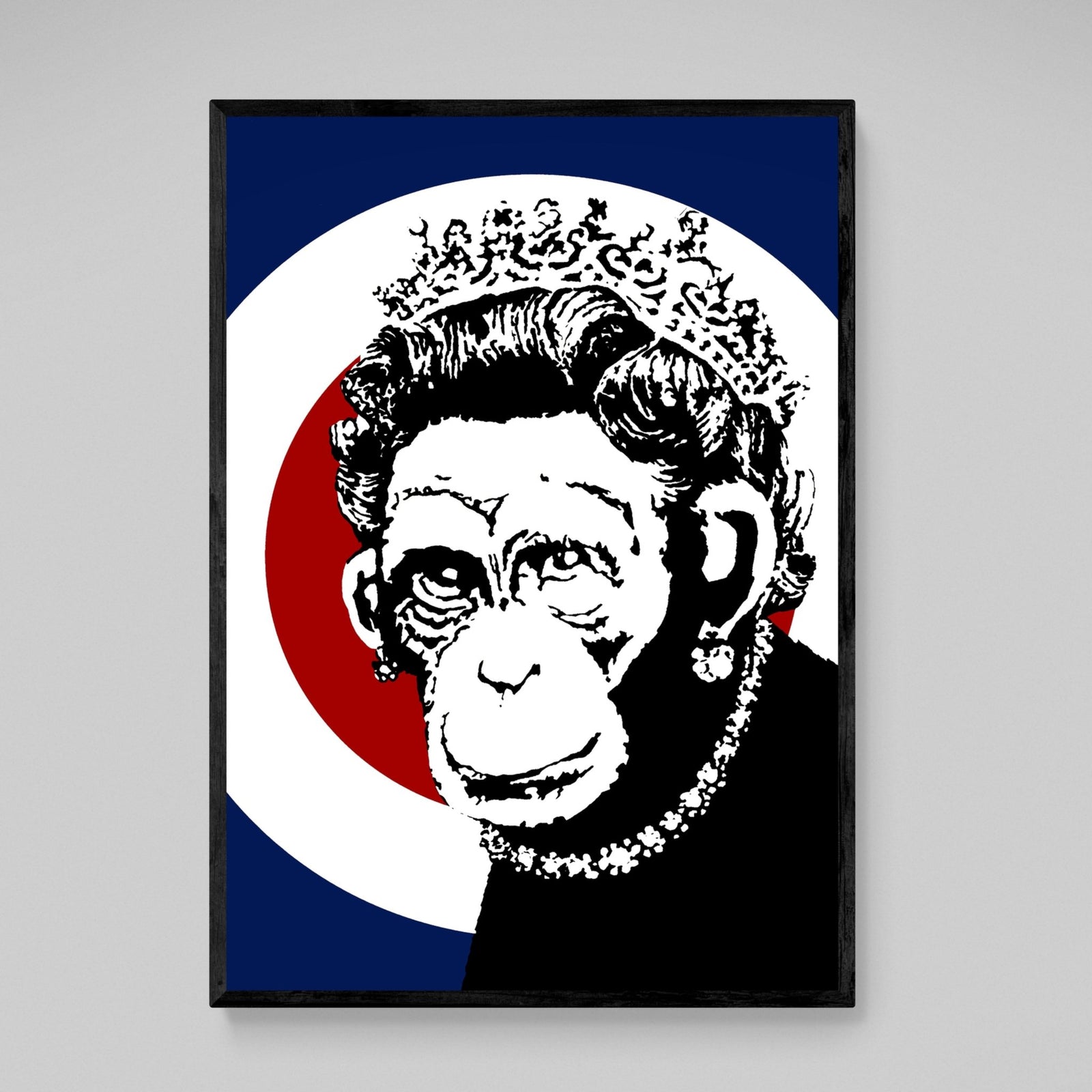 Tableau Banksy Monkey Queen - The Art Avenue