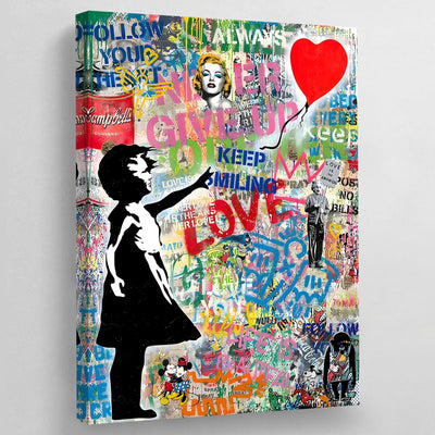 Tableau Banksy Street Art La Petite Fille Au Ballon - The Art Avenue