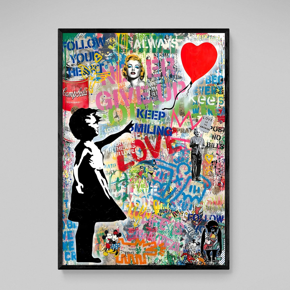 Tableau Banksy Street Art La Petite Fille Au Ballon - The Art Avenue