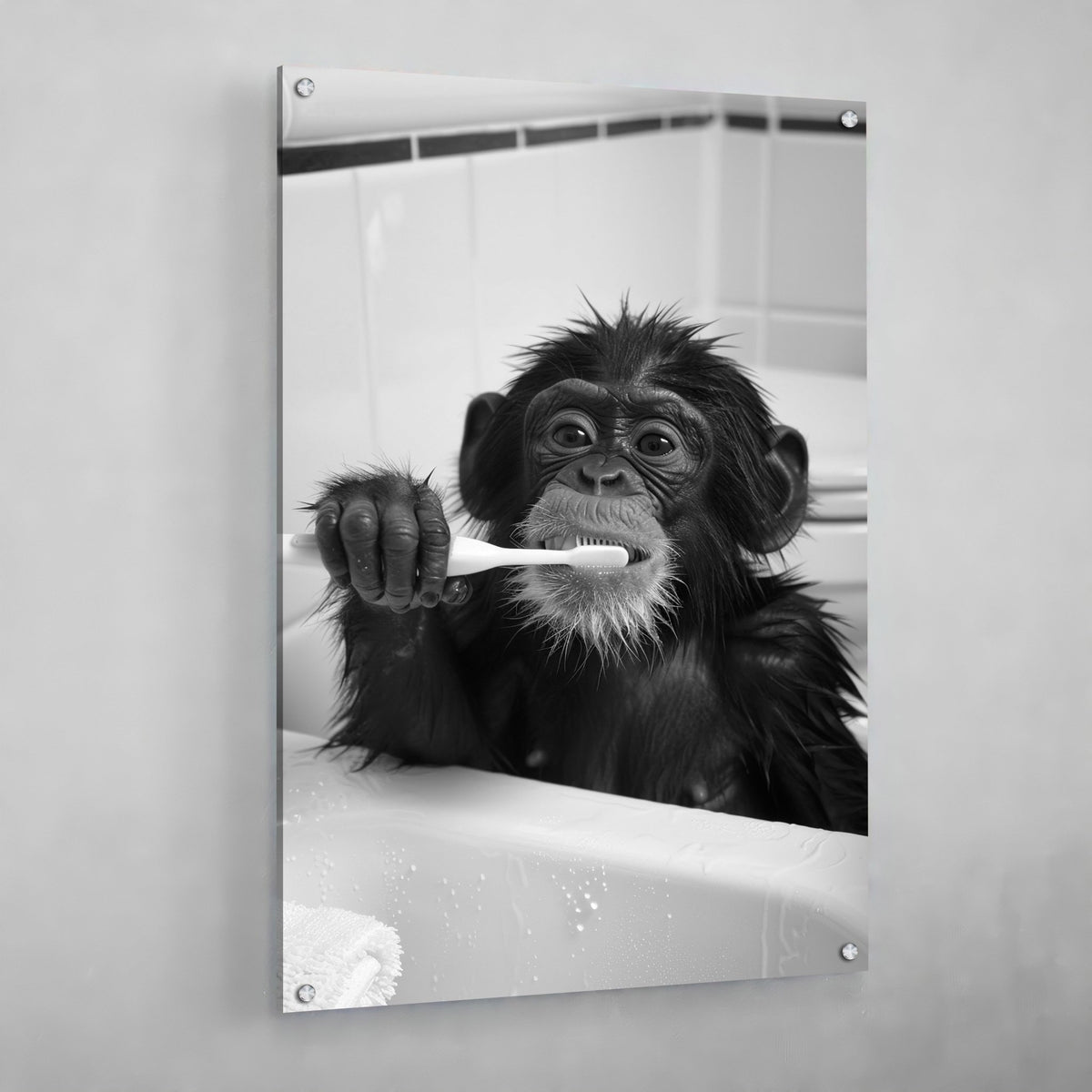 Tableau Bébé Singe Salle De Bain - The Art Avenue