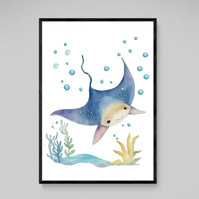 Tableau Chambre Enfant Raie Manta - The Art Avenue