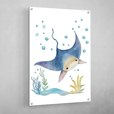 Tableau Chambre Enfant Raie Manta - The Art Avenue