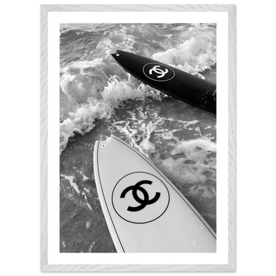 Tableau Chanel Noir et Blanc Surf Minimaliste - The Art Avenue