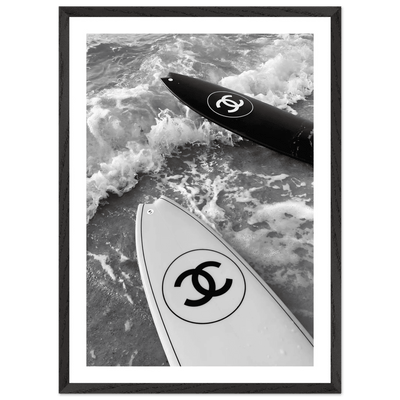 Tableau Chanel Noir et Blanc Surf Minimaliste - The Art Avenue