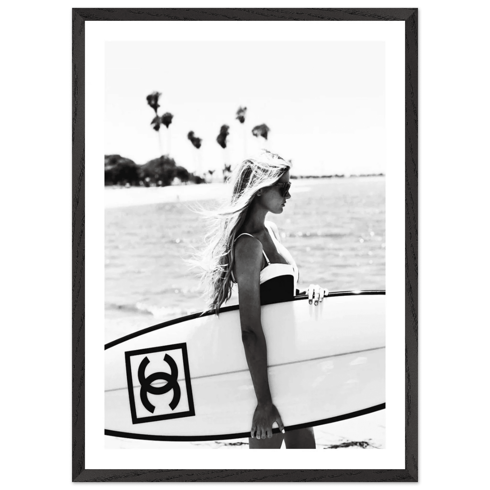 Tableau Chanel Noir et Blanc Surfeuse - The Art Avenue
