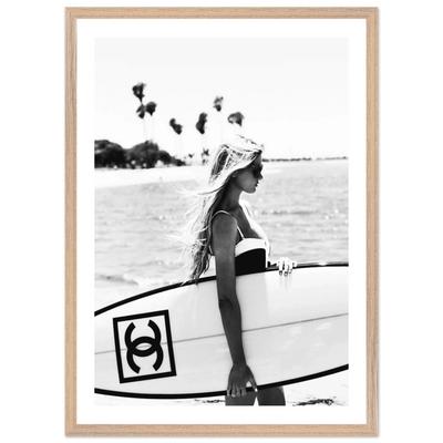 Tableau Chanel Noir et Blanc Surfeuse - The Art Avenue