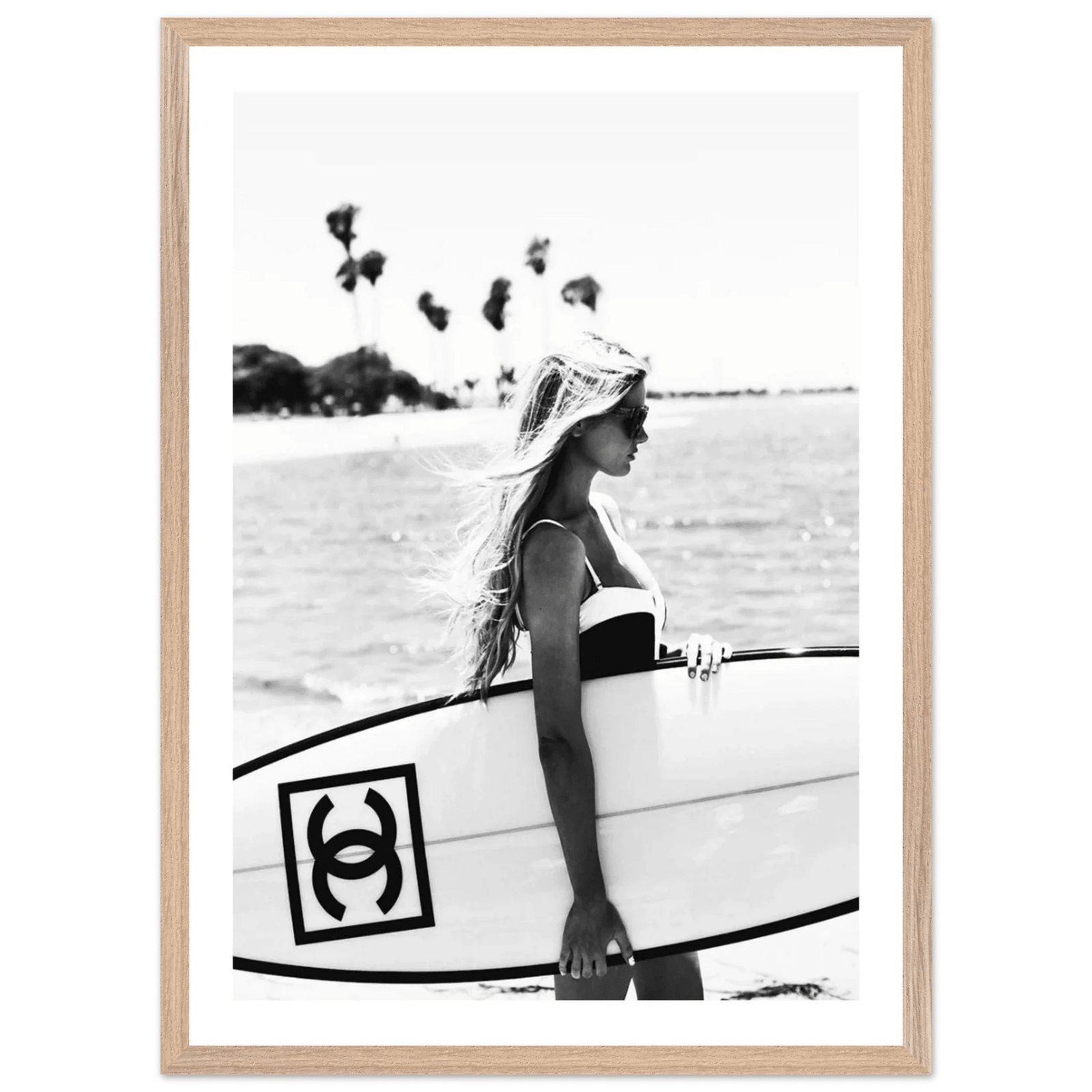 Tableau Chanel Noir et Blanc Surfeuse - The Art Avenue