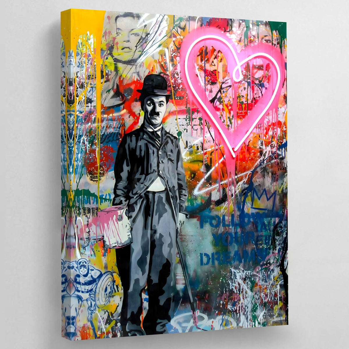 Tableau Charlie Chaplin Street Art - The Art Avenue