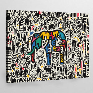 Tableau Coloré Éléphant - The Art Avenue