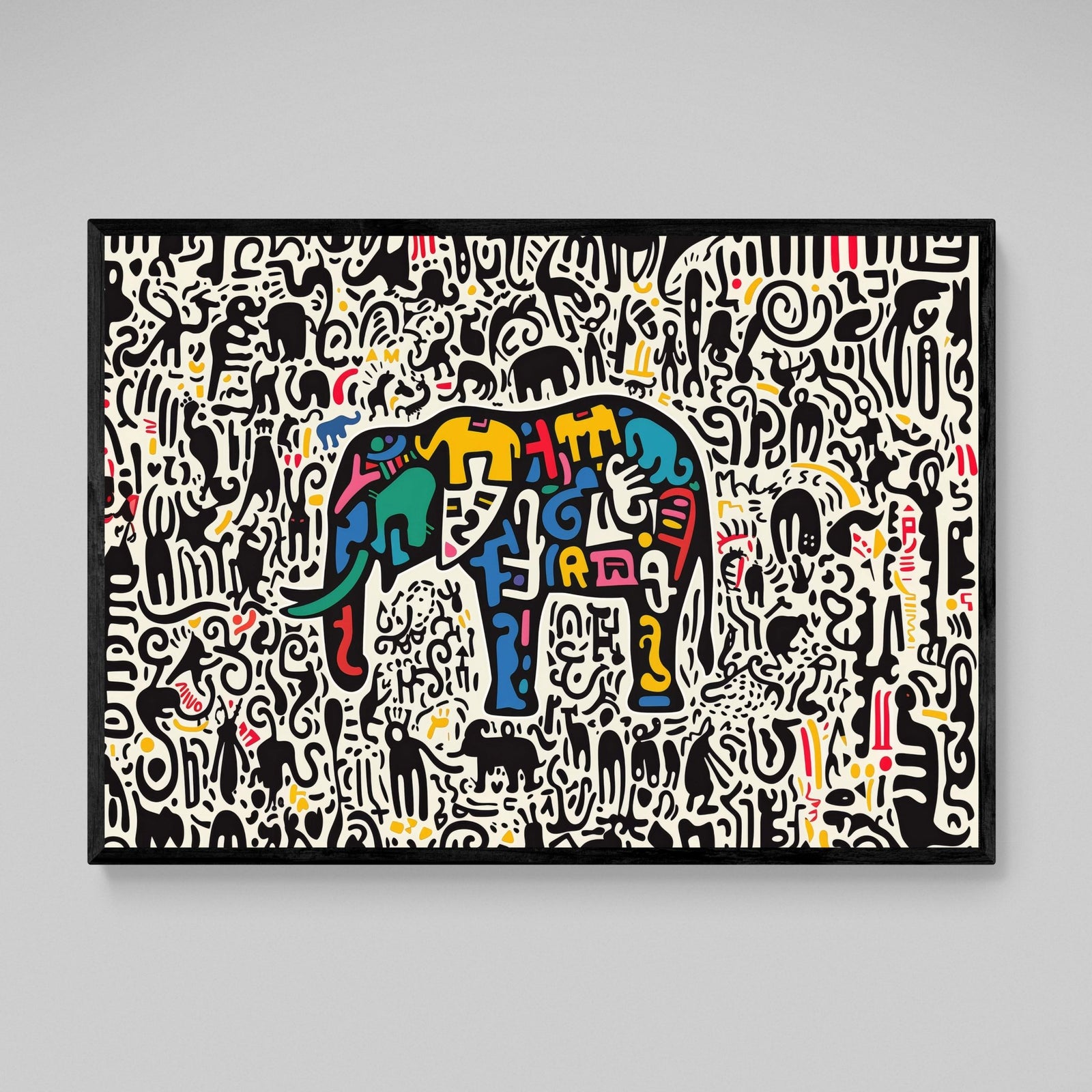 Tableau Coloré Éléphant - The Art Avenue