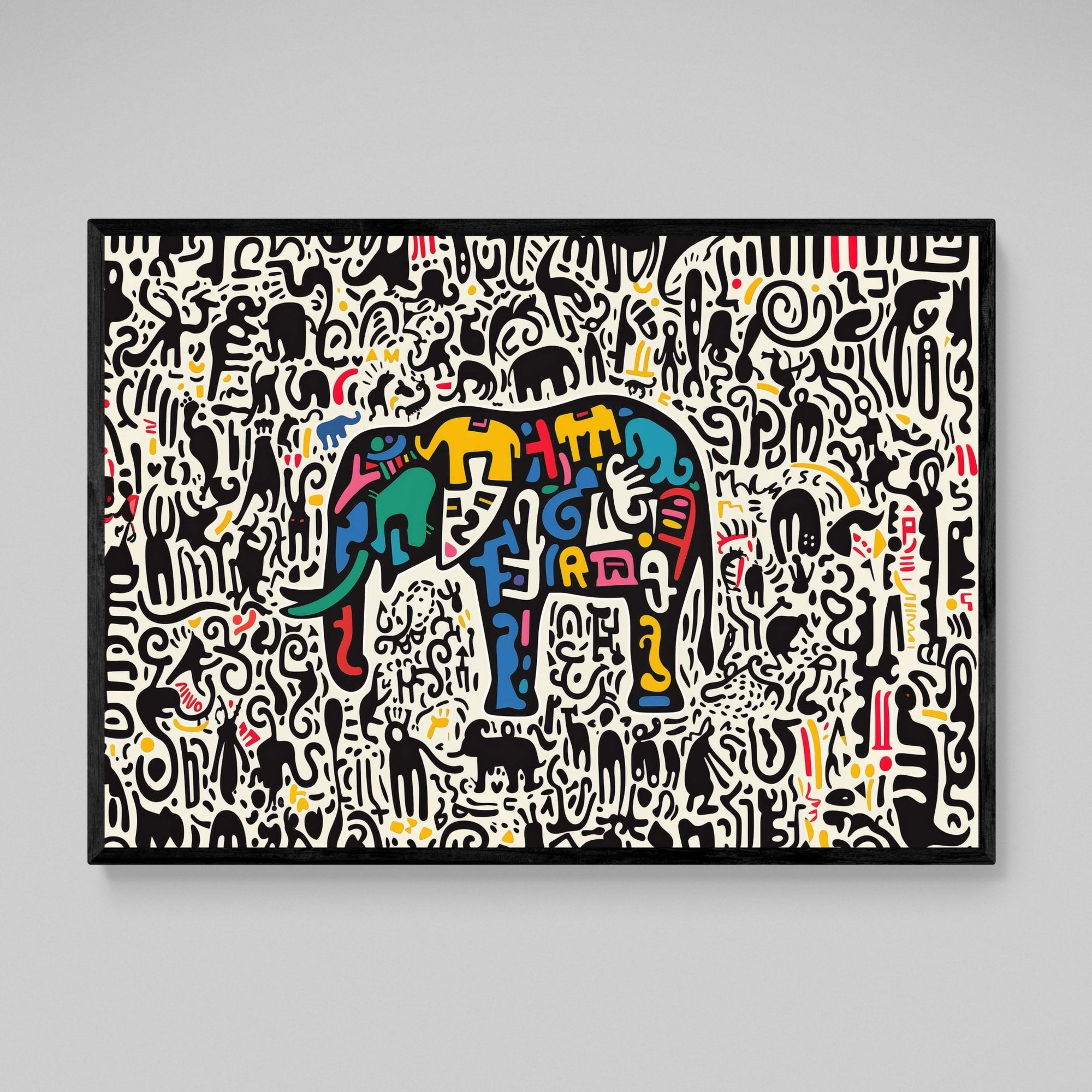 Tableau Coloré Éléphant - The Art Avenue