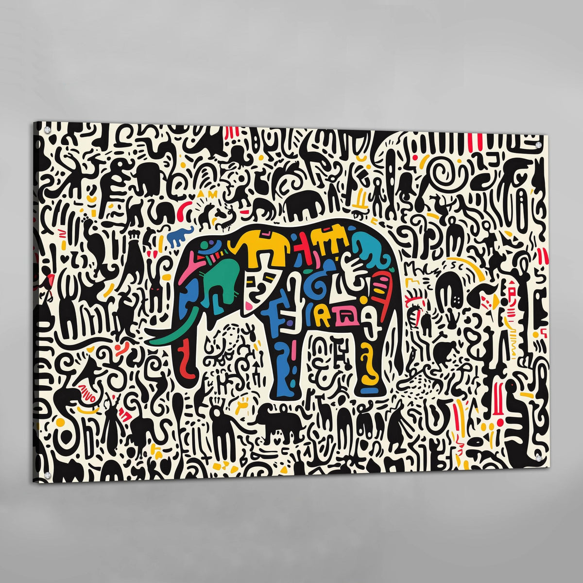 Tableau Coloré Éléphant - The Art Avenue