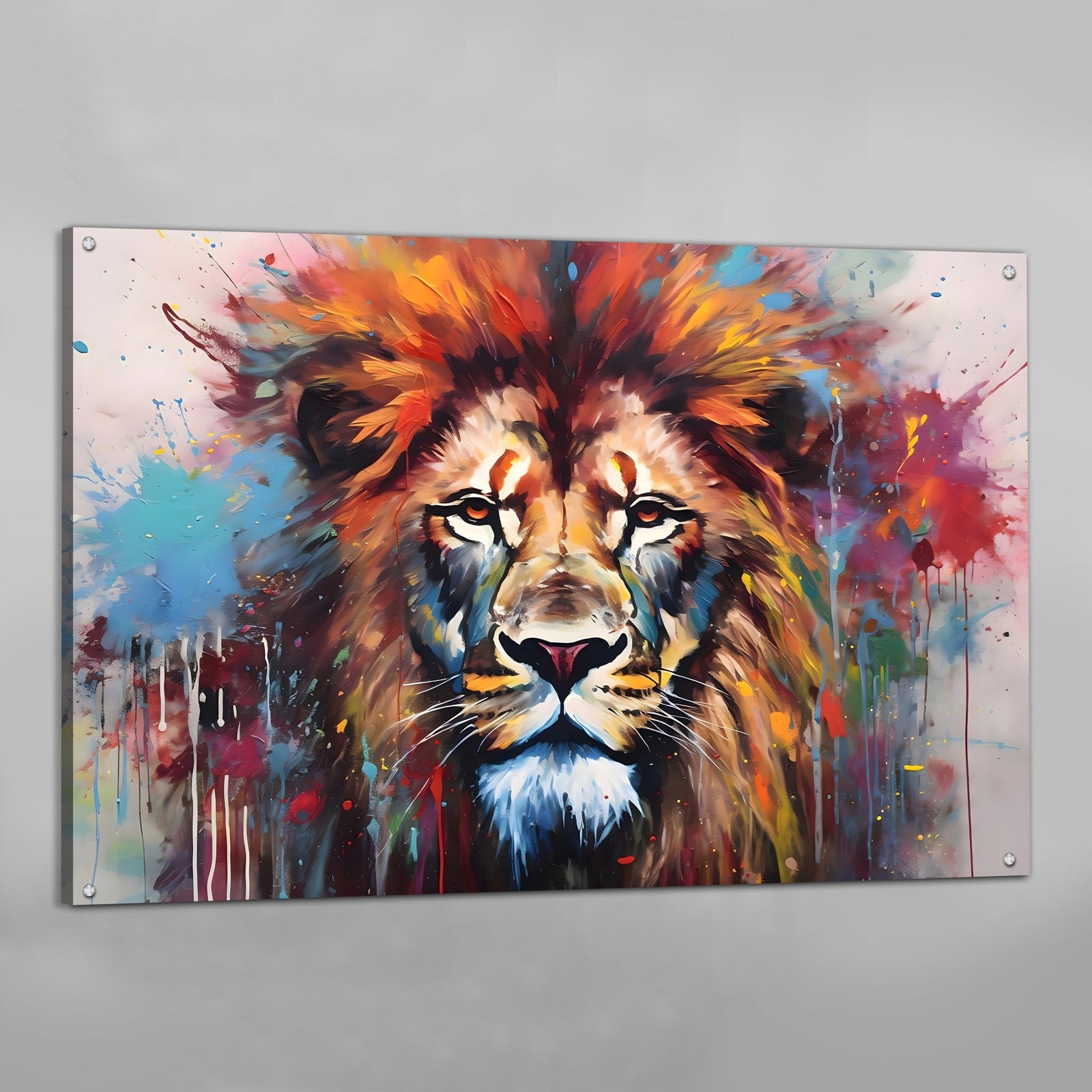 Tableau Coloré Lion - The Art Avenue