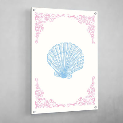 Tableau Coquillage Bleu et Rose - The Art Avenue