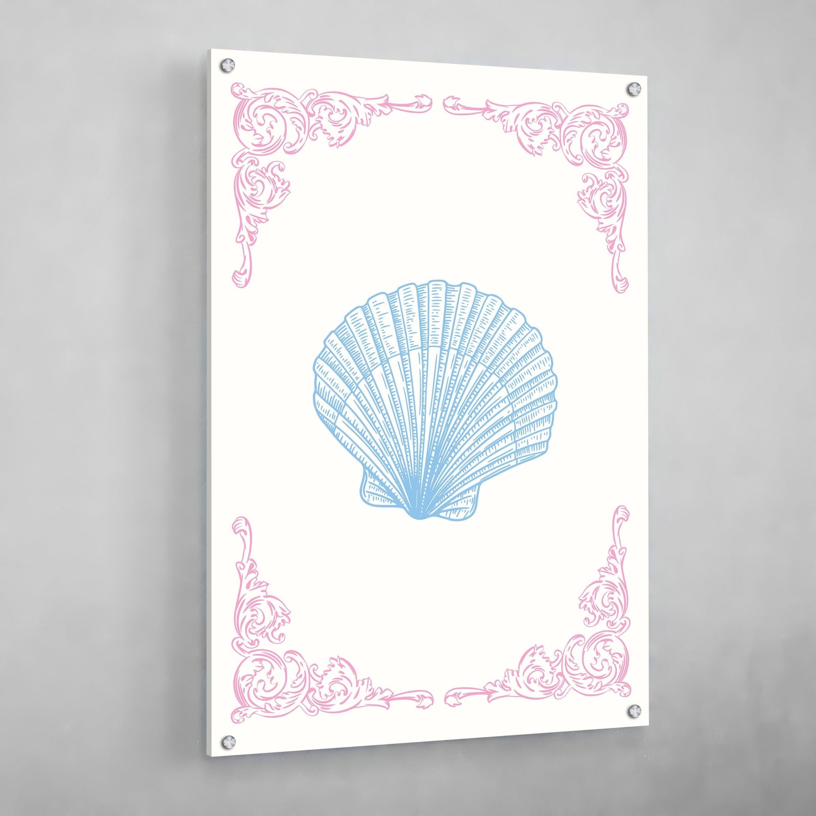 Tableau Coquillage Bleu et Rose - The Art Avenue