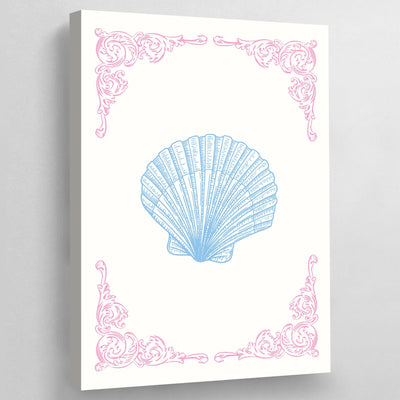 Tableau Coquillage Bleu et Rose - The Art Avenue