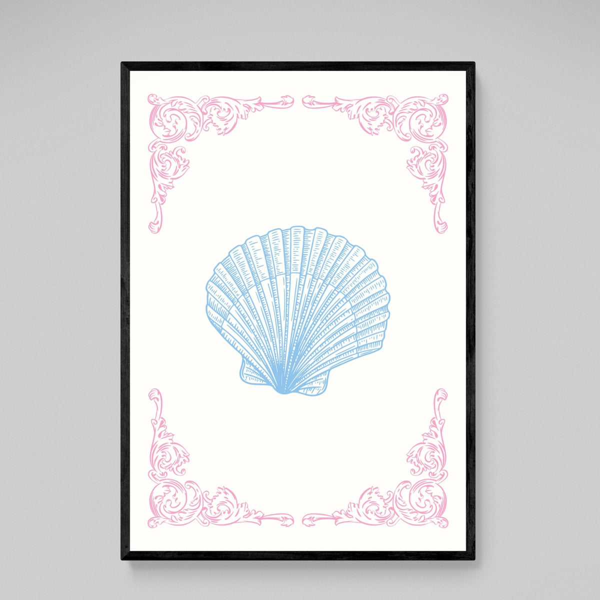 Tableau Coquillage Bleu et Rose - The Art Avenue