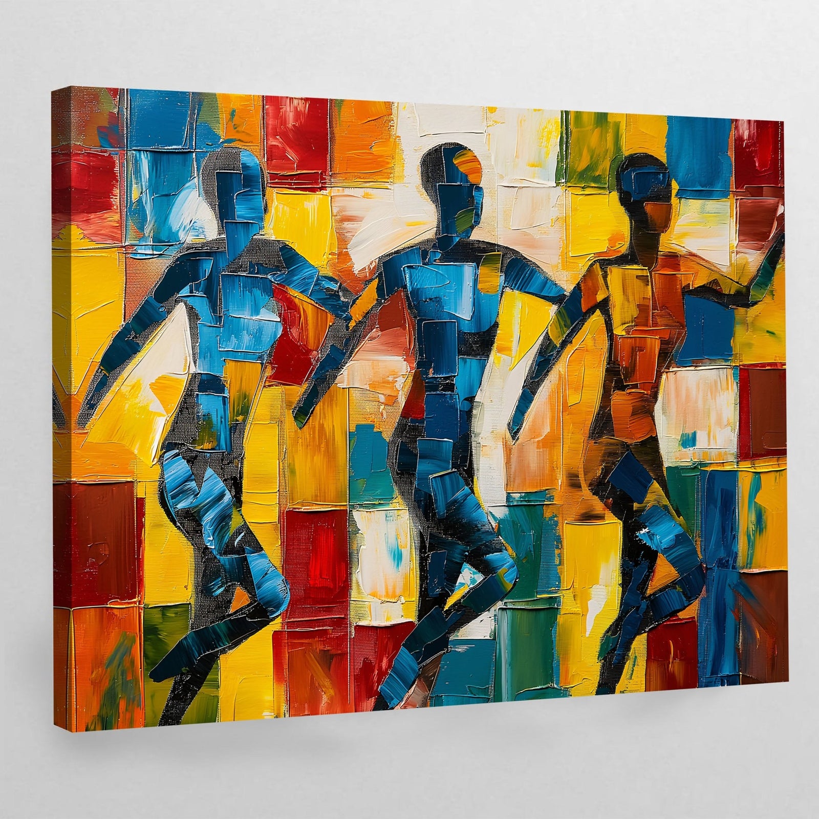 Tableau Cubisme Silhouettes Colorées - The Art Avenue