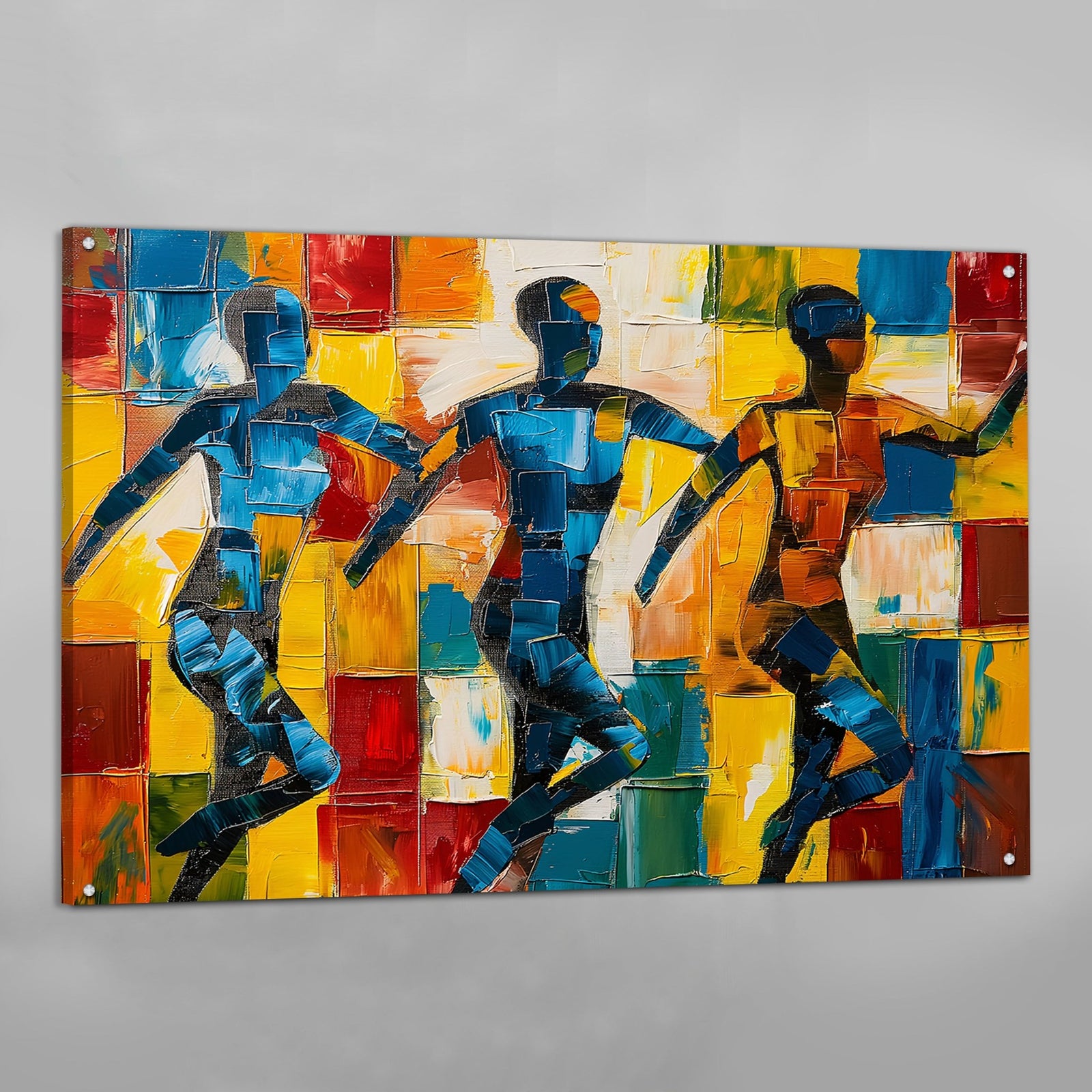 Tableau Cubisme Silhouettes Colorées - The Art Avenue