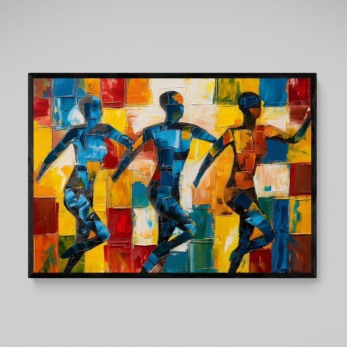 Tableau Cubisme Silhouettes Colorées - The Art Avenue