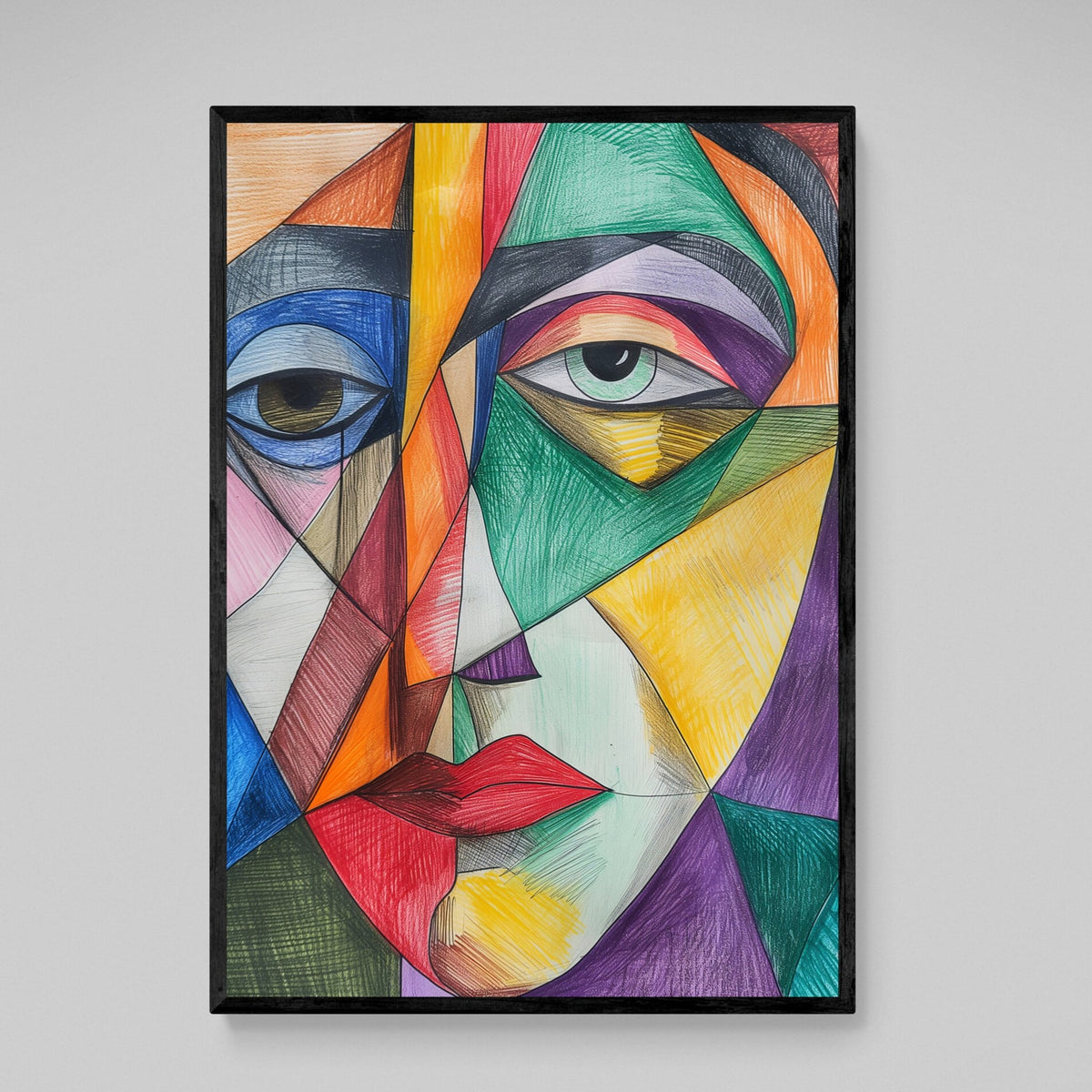 Tableau Cubisme Visage Coloré - The Art Avenue