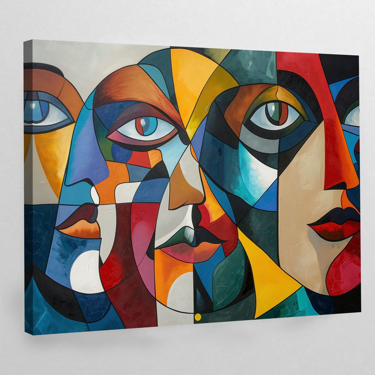 Tableau Cubisme Visages Abstraits Colorés - The Art Avenue