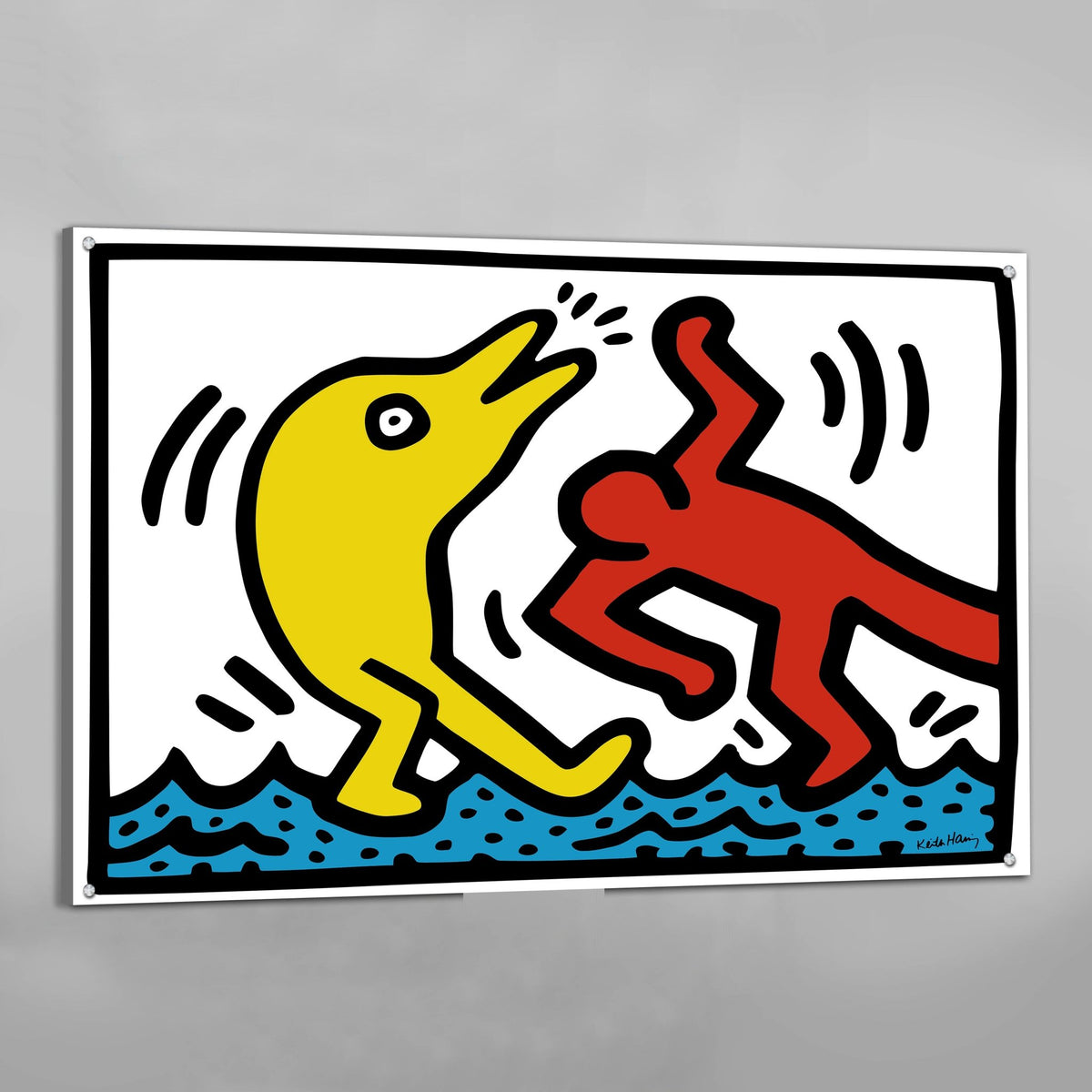 Tableau Dolphin Keith Haring - The Art Avenue