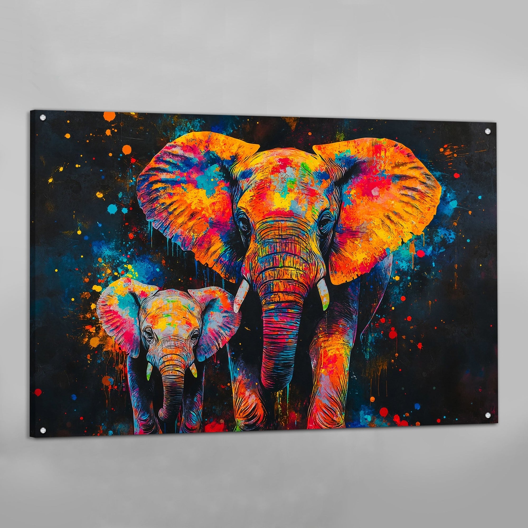 Tableau Éléphant Street Art Coloré - The Art Avenue