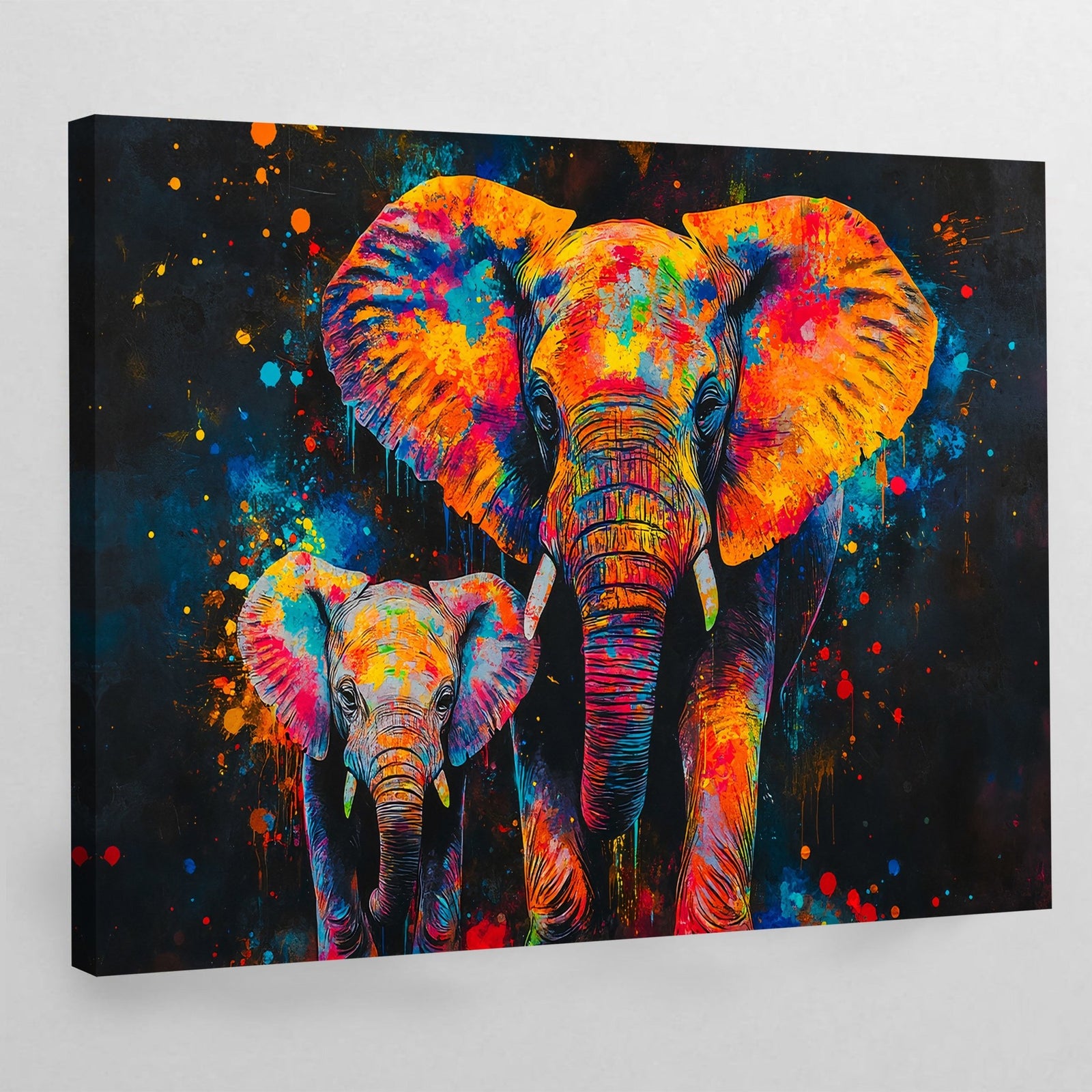 Tableau Éléphant Street Art Coloré - The Art Avenue