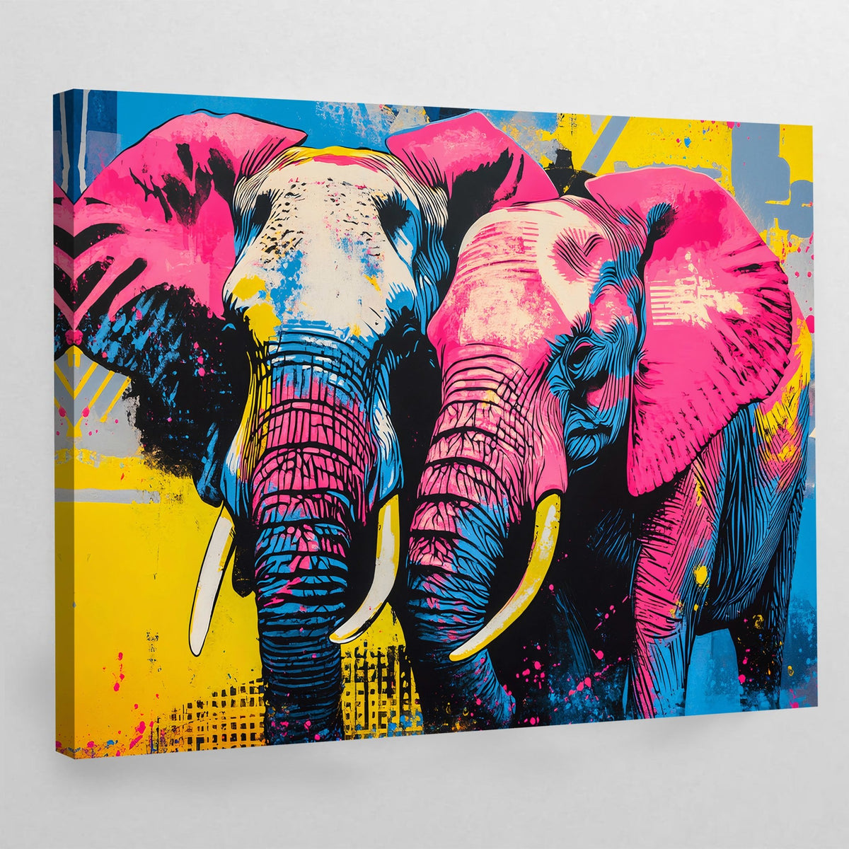 Tableau Éléphants Colorés - The Art Avenue