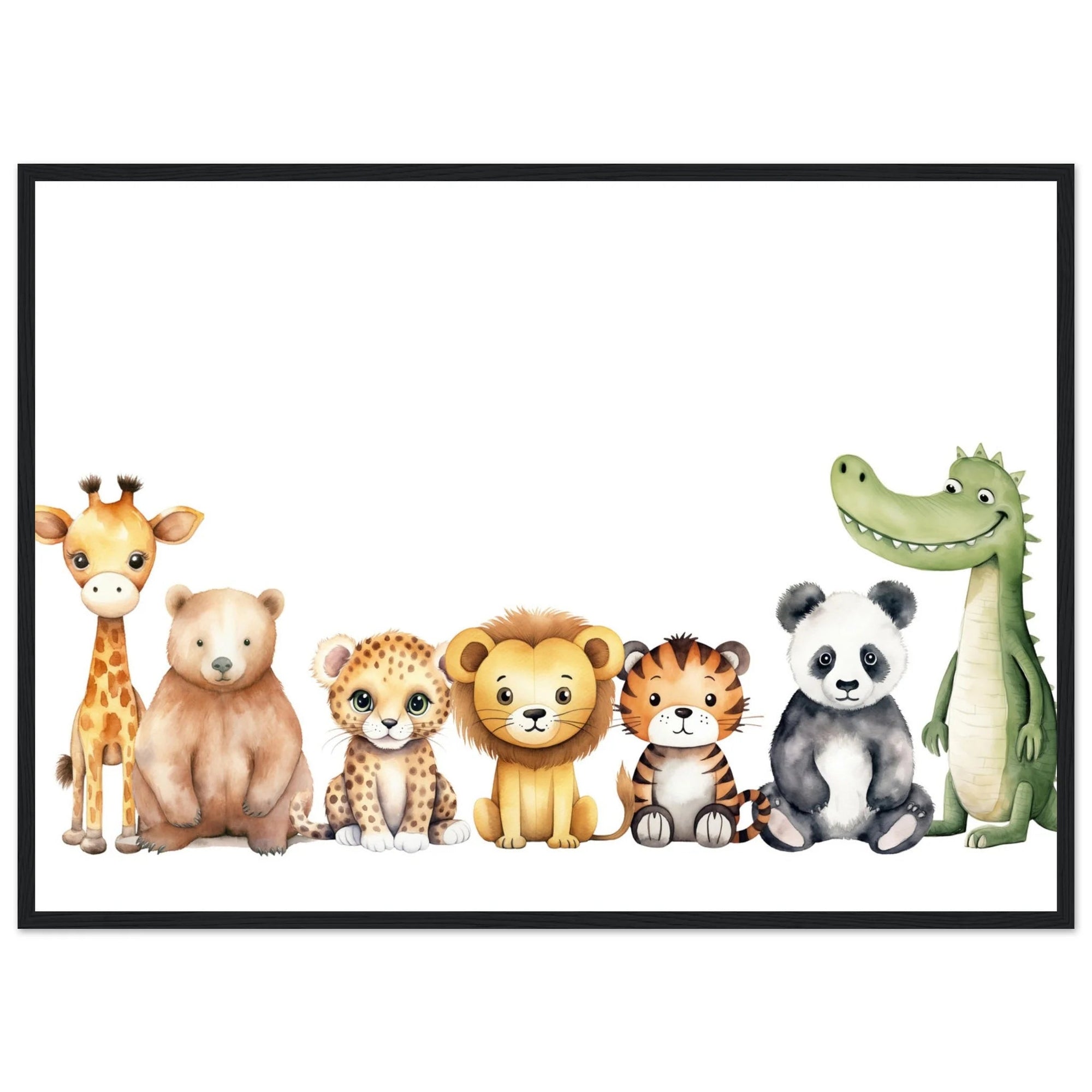 Lot de 3 cadres photos enfant avec animaux colorés Lot de 3 cadres photos enfant avec animaux colorés