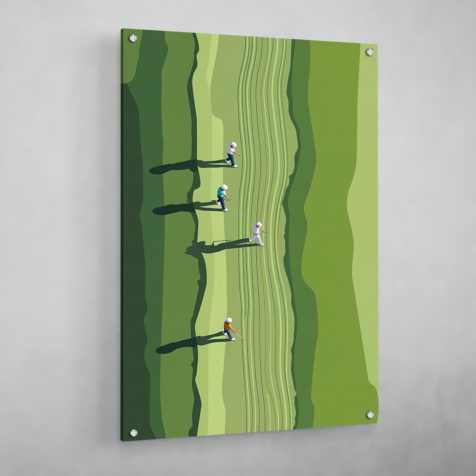 Tableau Golf Design Moderne Fairway et Golfeurs - The Art Avenue