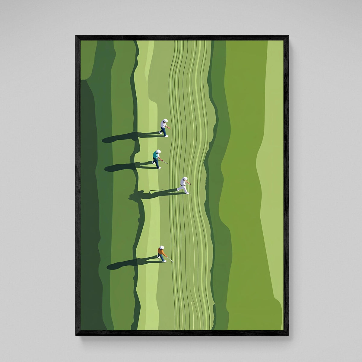 Tableau Golf Design Moderne Fairway et Golfeurs - The Art Avenue