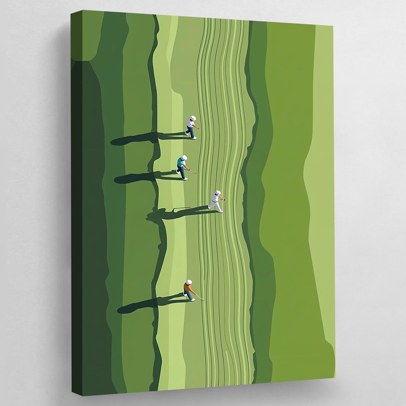 Tableau Golf Design Moderne Fairway et Golfeurs - The Art Avenue