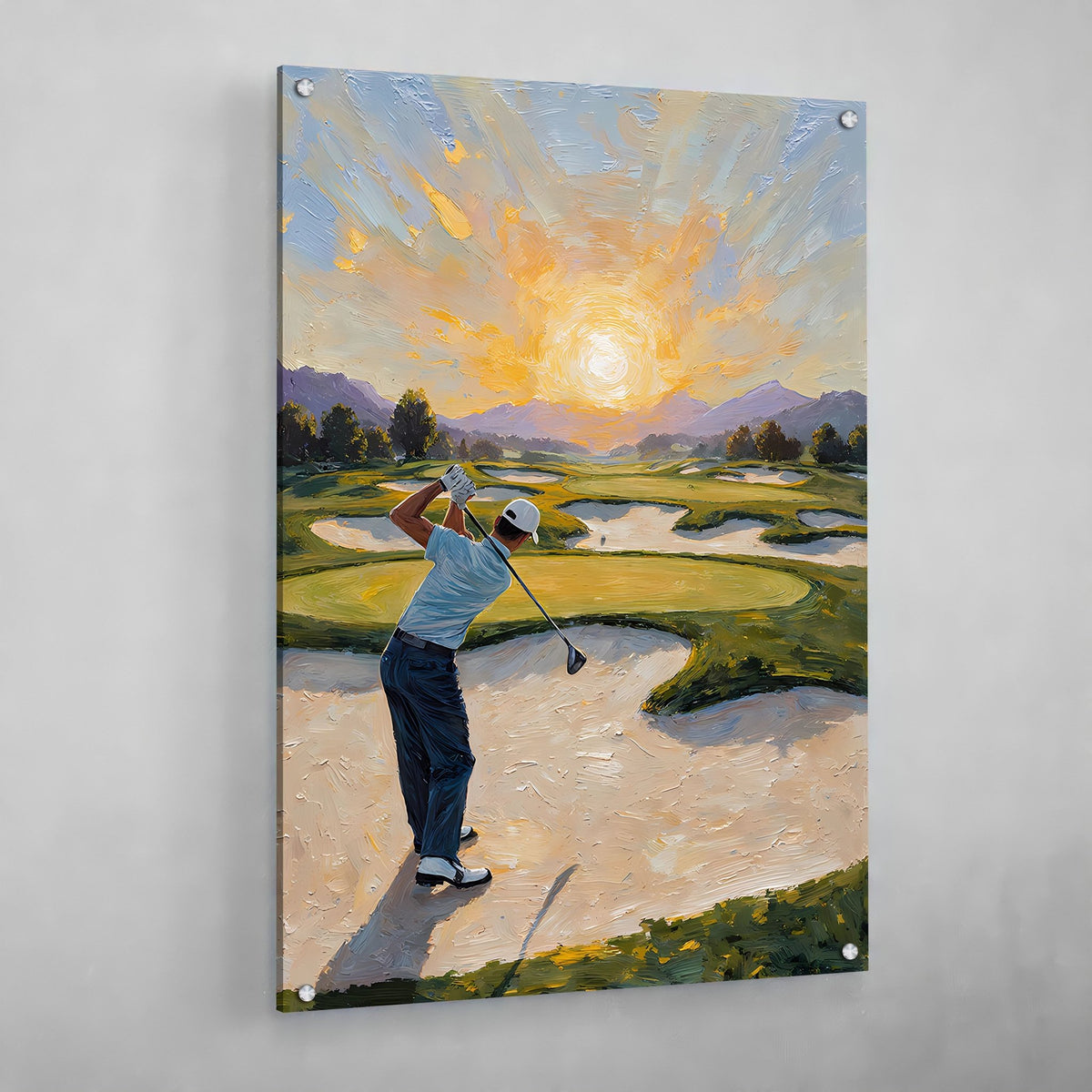 Tableau Golf Swing au Soleil Couchant - The Art Avenue