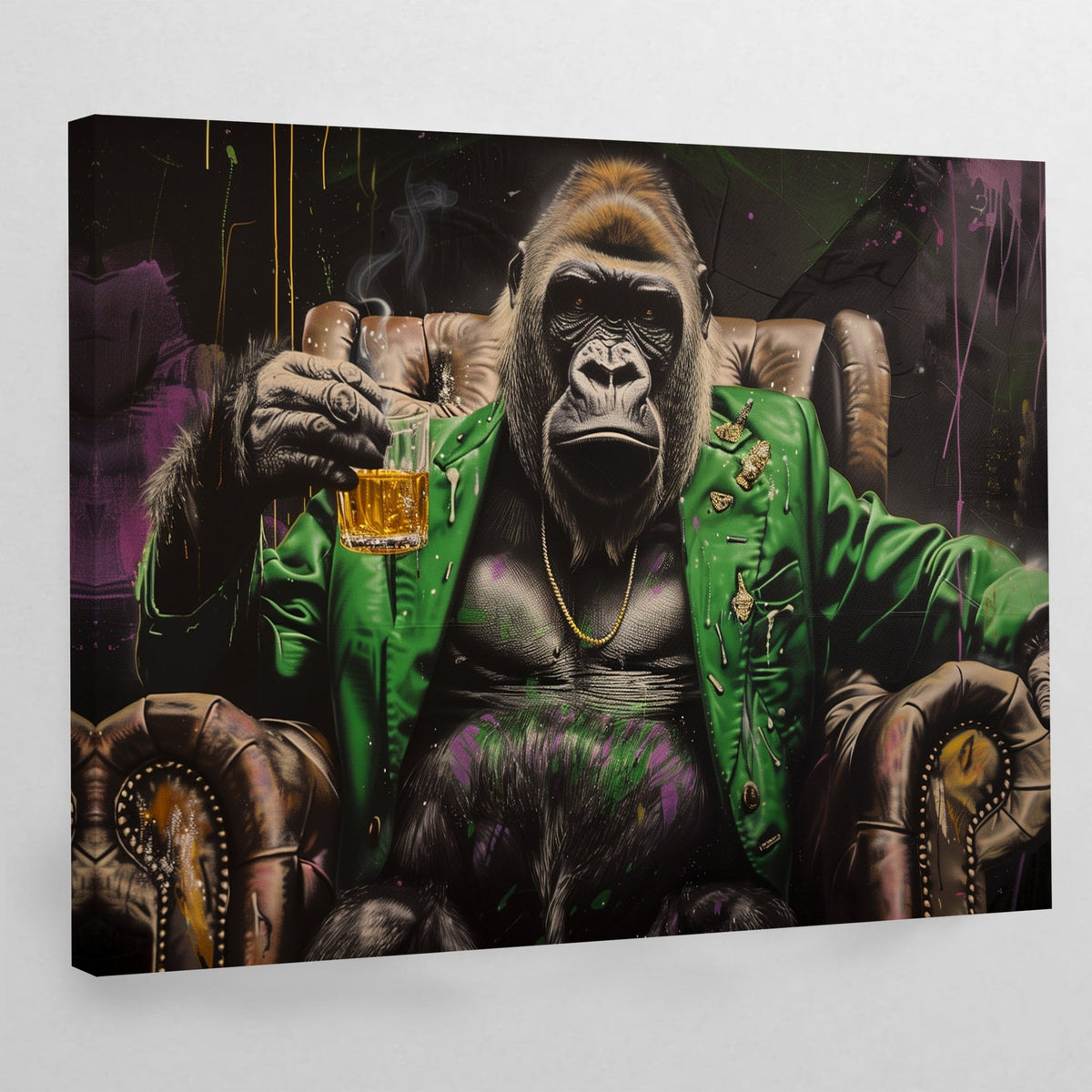 Tableau Gorille Moderne Whiskey - The Art Avenue