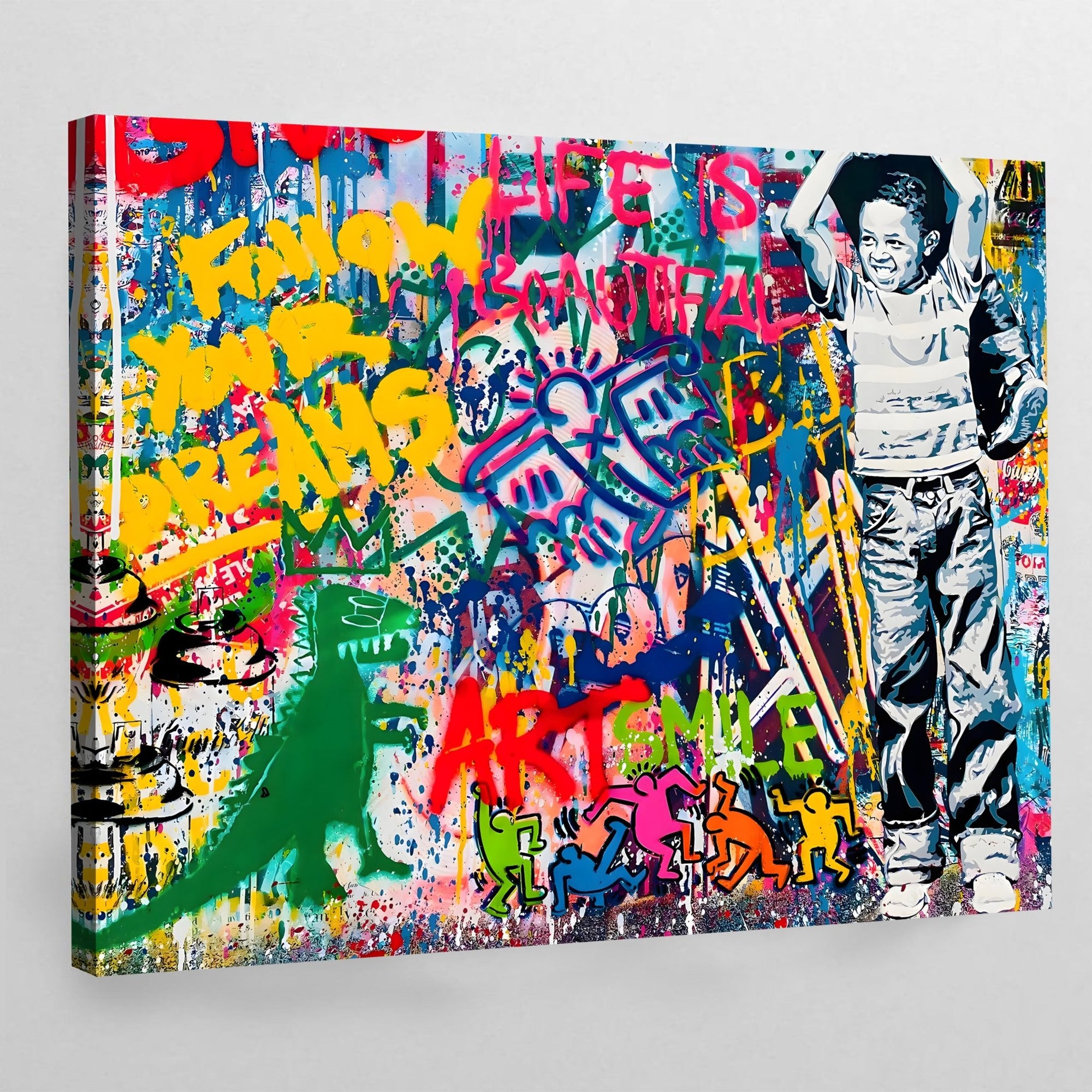 Tableau Graffiti Basquiat Haring - The Art Avenue