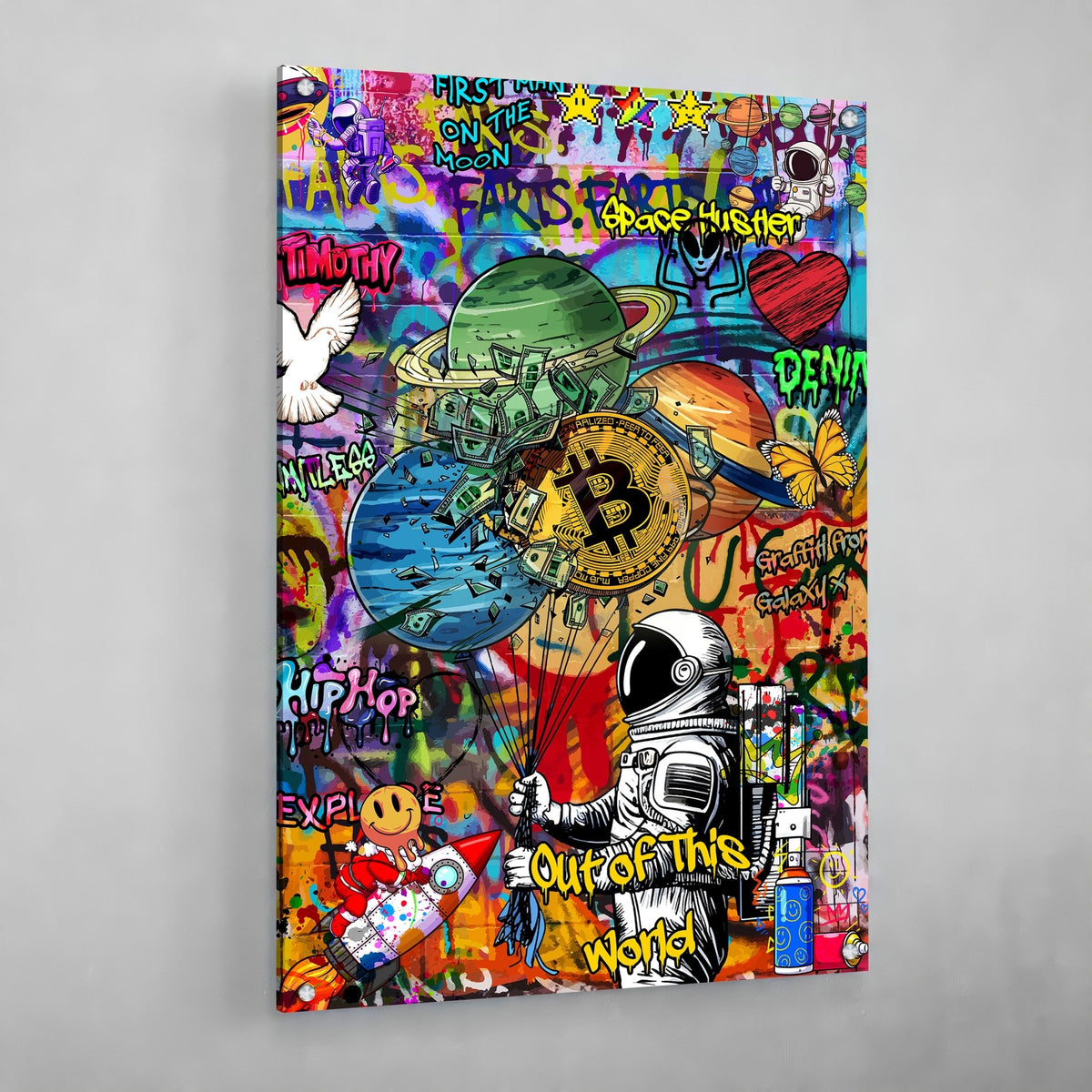 Tableau Graffiti Bitcoin - The Art Avenue