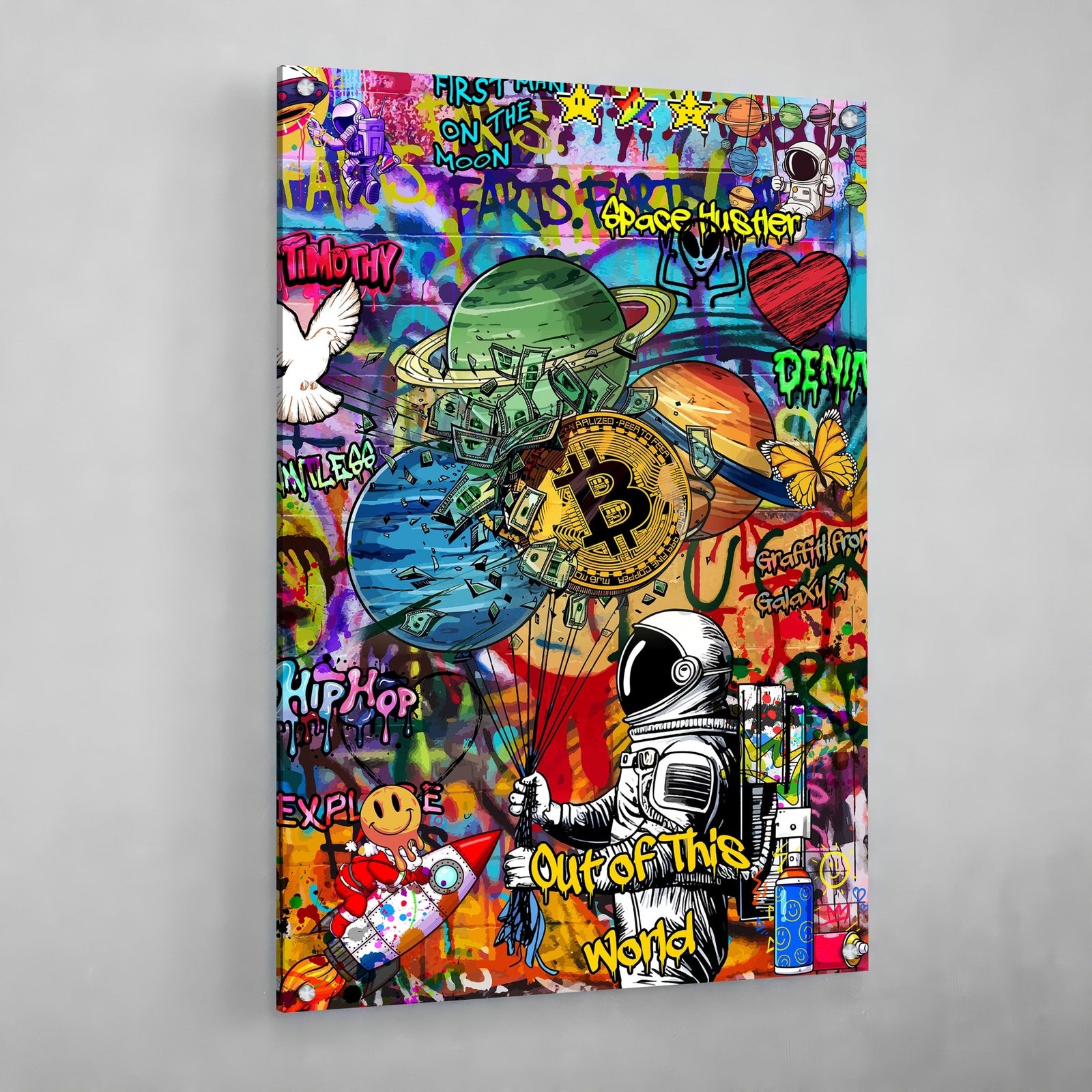 Tableau Graffiti Bitcoin - The Art Avenue