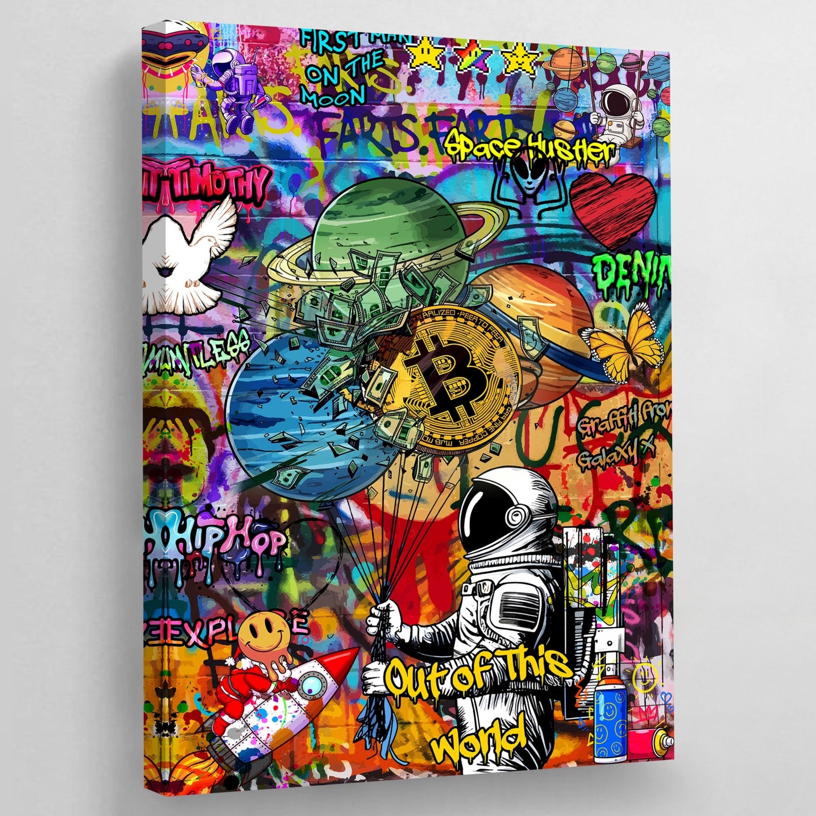 Tableau Graffiti Bitcoin - The Art Avenue