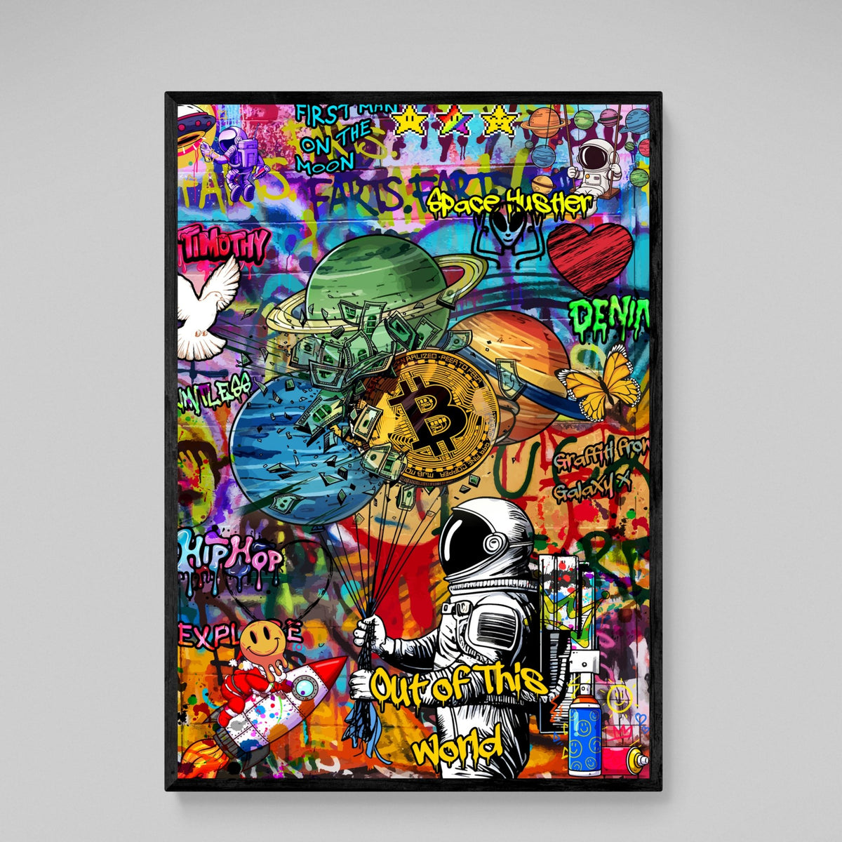 Tableau Graffiti Bitcoin - The Art Avenue