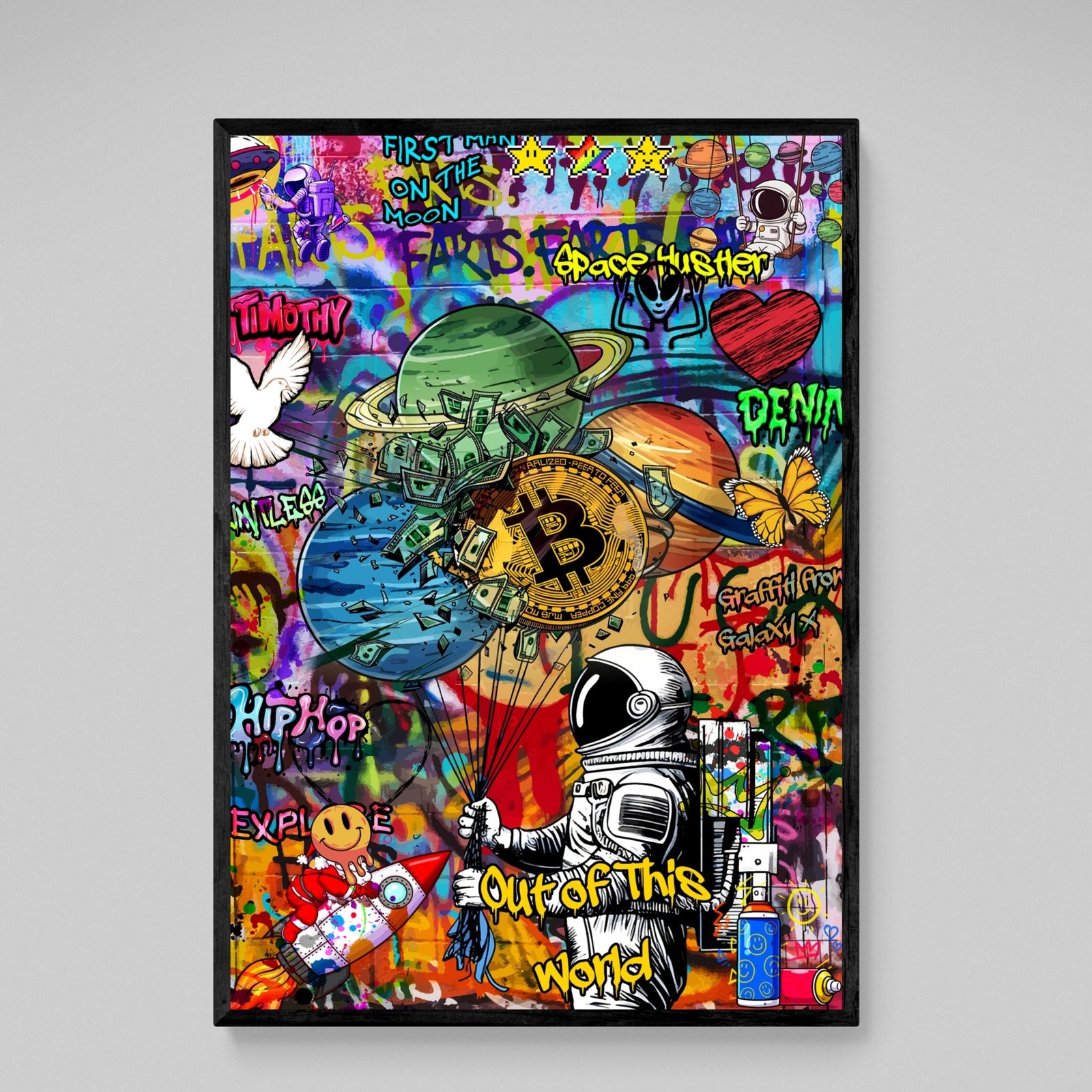 Tableau Graffiti Bitcoin - The Art Avenue