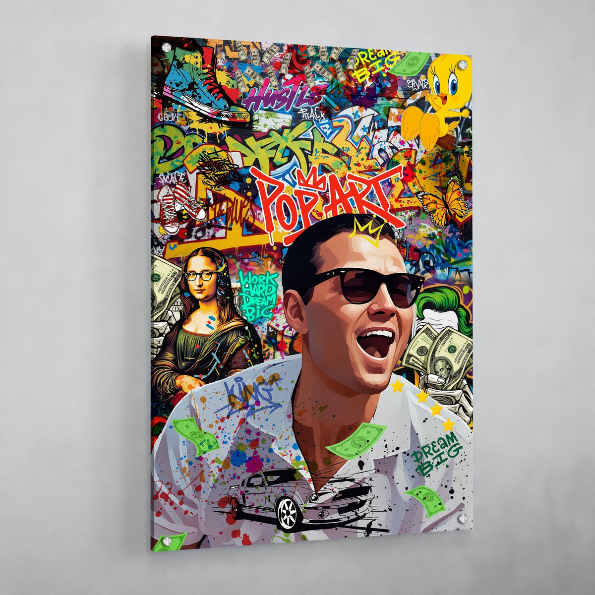 Tableau Graffiti Le Loup De Wall Street - The Art Avenue