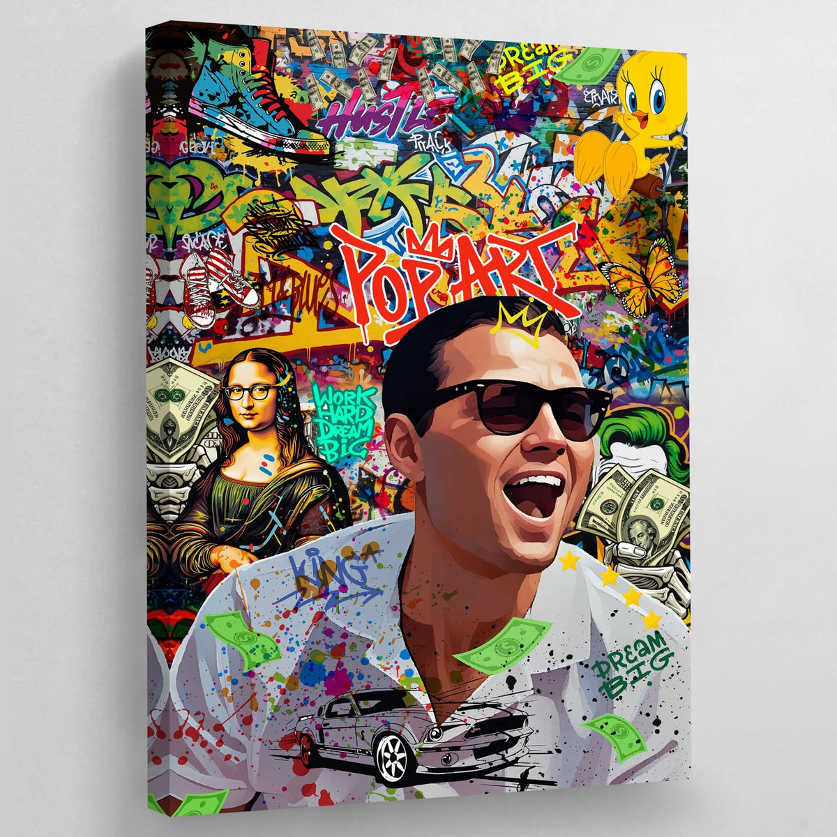 Tableau Graffiti Le Loup De Wall Street - The Art Avenue