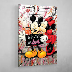 Tableau Graffiti Mickey Minnie - The Art Avenue