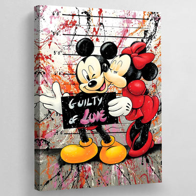 Tableau Graffiti Mickey Minnie - The Art Avenue