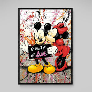 Tableau Graffiti Mickey Minnie - The Art Avenue