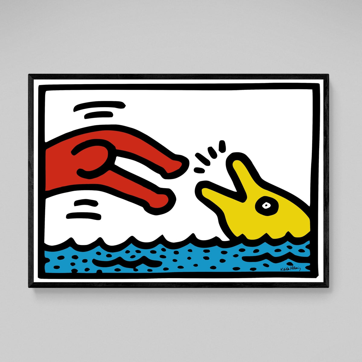 Tableau Haring Dolphin - The Art Avenue